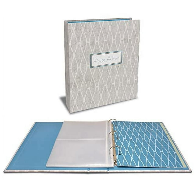 Photo Album Set, 3Ring Binder 8.5" x 9.5", with 50 Clear Heavyweight 2