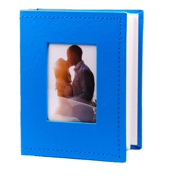 Photo Album Slip In Picture Album Portable Photo Book with Front Window Small Photo Album for Travel Wedding Photo Organizer Bookshelf Photo Albums Home & Kitchen Blue (1Pcs)