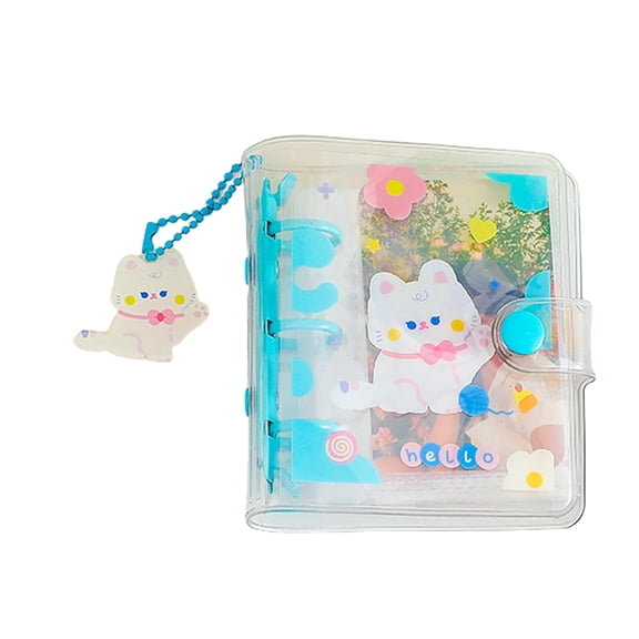 Photo Album Waterproof Transparent 20 Pockets Ring Binder Cartoon Photo Card Holder for Students