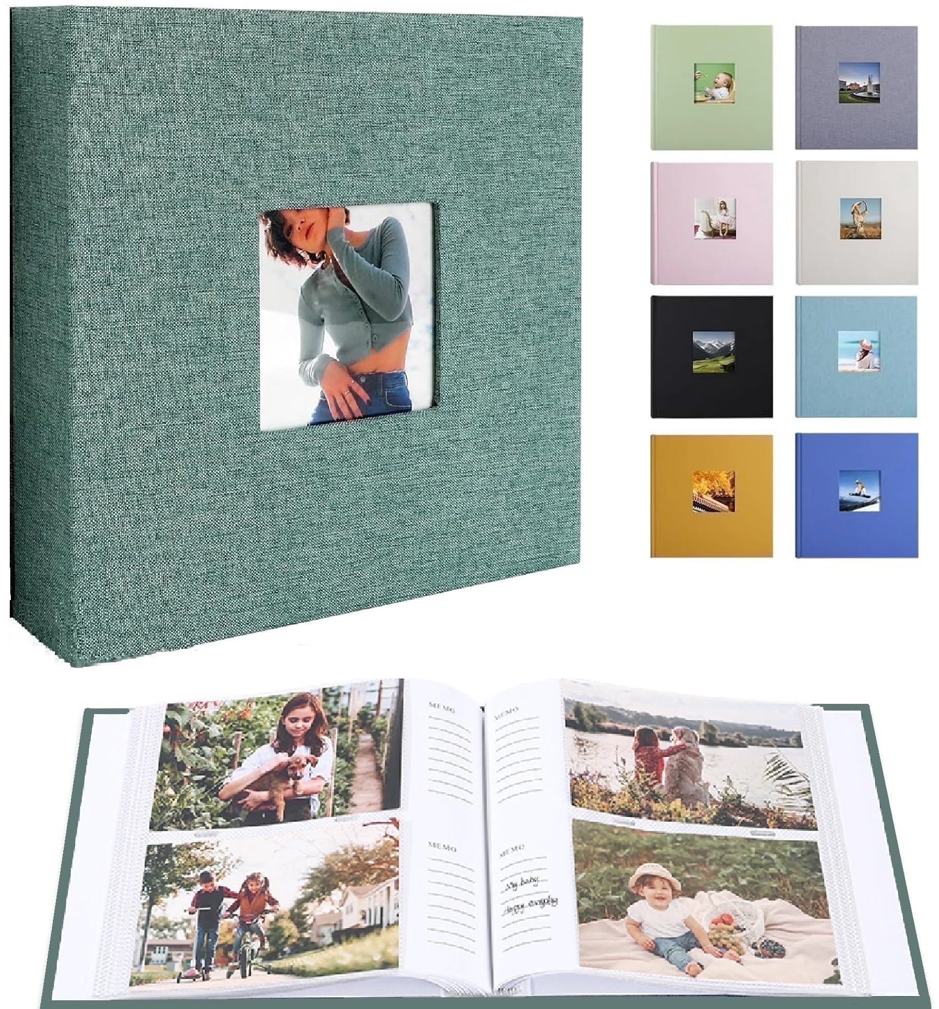 Photo Album with Writing Space 50 Pages 4x6 Photos Hold 200 , Linen ...