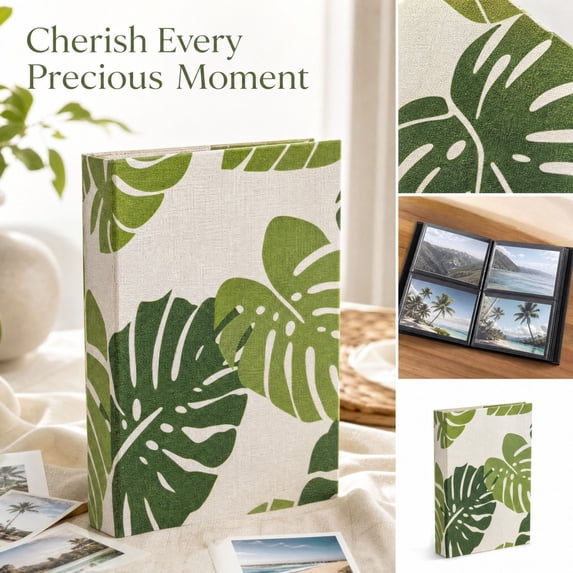 Photo Album for 4x6 Holds 100 Photos, Cover Picture Photo Book for Family Wedding Anniversary Baby Vacation,Photo Storage,Six Styles Options