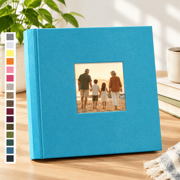 Poclets Photo Album for 4x6 Pictures, Blue Linen Cover with 1000 Pockets ...