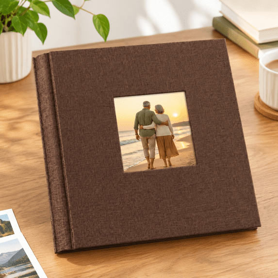Poclets Photo Album for 4x6 Pictures, Brown Linen Cover with 1000 Pockets ...