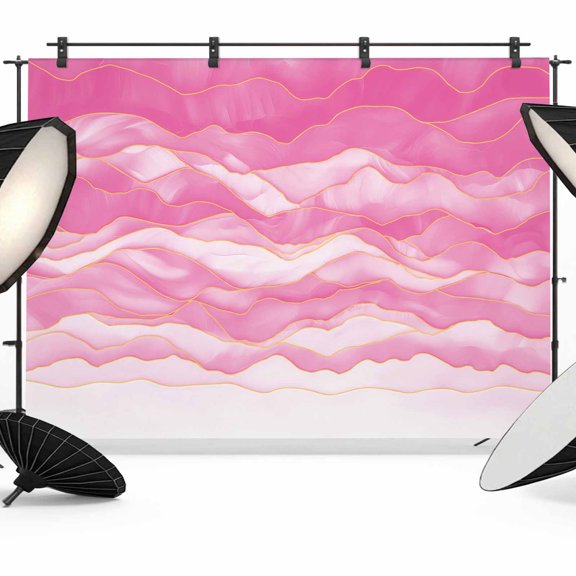 Photo Backdrop 5x7 ft Abstract Beach Wace Photography Backdrops Curtains Picture Wall Covering Geometric Pink Photo Booth Drapes for Backdrop Photoshoot Wedding Party Birthday Background Screen