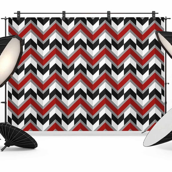 Photo Backdrop 5x7 ft Abstract Geometric Photography Backdrops Curtains Picture Wall Covering Red Black Minimalist Photo Booth Drapes for Backdrop Photoshoot Wedding Party Birthday Background Screen