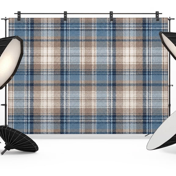 Photo Backdrop 5x7 ft Beige Checked Plaid Photography Backdrops Curtains Picture Wall Covering Stripes Woven Grid Photo Booth Drapes for Backdrop Photoshoot Wedding Party Birthday Background Screen
