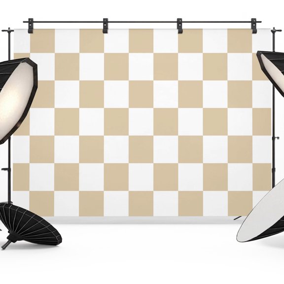 Photo Backdrop 5x7 ft Beige Checkerboard Photography Backdrops Picture Wall Covering Classic Squares Plaid Photo Booth Drapes for Backdrop Photoshoot Wedding Party Birthday Background Screen