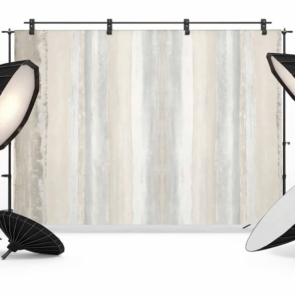Photo Backdrop 5x7 ft Beige Stripes Photography Backdrops Curtains Picture Wall Covering Watercolor Ombre Striped Photo Booth Drapes for Backdrop Photoshoot Wedding Party Birthday Background Screen