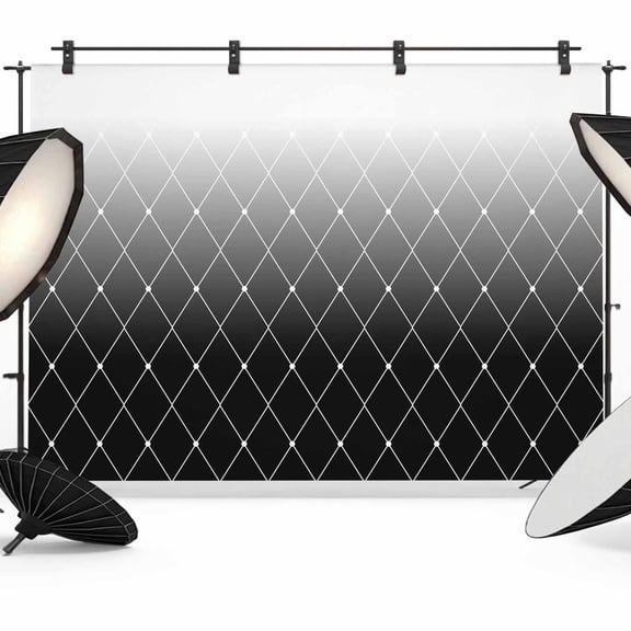 Photo Backdrop 5x7 ft Black Geometric Lines Photography Backdrops Curtains Picture Wall Covering Gradient Abstract Photo Booth Drapes for Backdrop Photoshoot Wedding Party Birthday Background Screen
