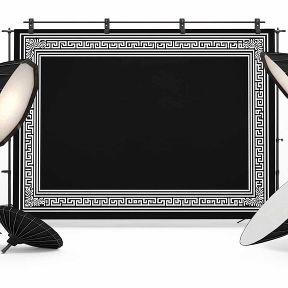 Photo Backdrop 5x7 ft Black Key Pattern Photography Backdrops Curtains Picture Wall Covering Geometric Art Photo Booth Drapes for Backdrop Photoshoot Wedding Party Birthday Background Screen