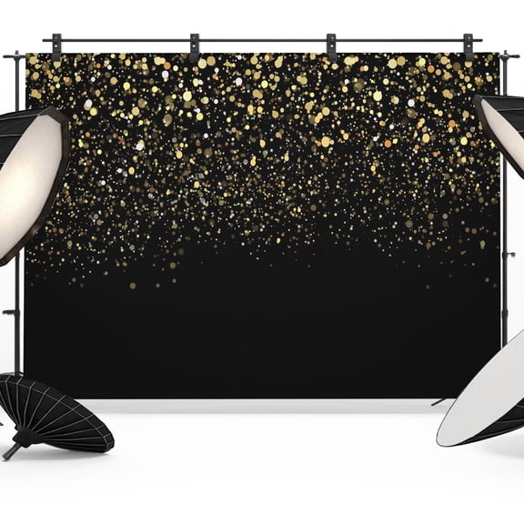 Photo Backdrop 5x7 ft Black Photography Backdrops Curtains Picture Wall Covering Shiny Sparkles Celebration Photo Booth Drapes for Backdrop Photoshoot Wedding Party Birthday Background Screen