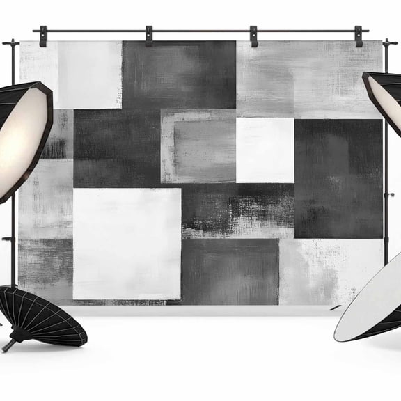 Photo Backdrop 5x7 ft Black Plaid Photography Backdrops Curtains Picture Wall Covering Abstract Art Color Block Photo Booth Drapes for Backdrop Photoshoot Wedding Party Birthday Background Screen