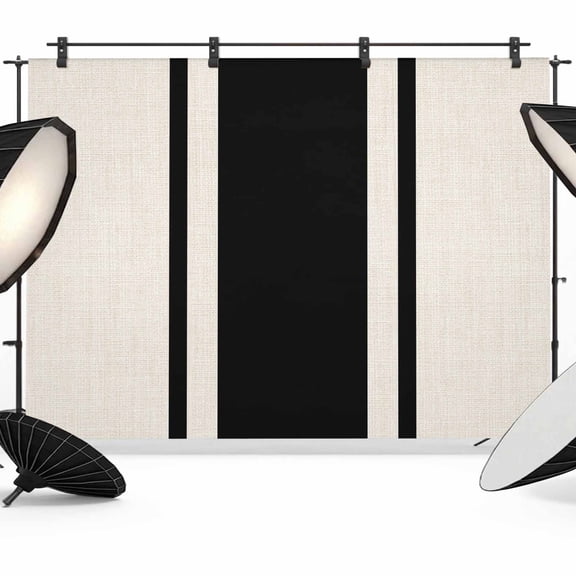 Photo Backdrop 5x7 ft Black Stripe Lines Photography Backdrops Curtains Picture Wall Covering Linen Striped Photo Booth Drapes for Backdrop Photoshoot Wedding Party Birthday Background Screen