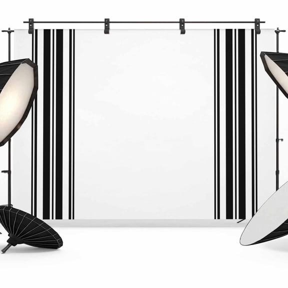 Photo Backdrop 5x7 ft Black White Striped Photography Backdrops Curtains Picture Wall Covering Farmhouse Striped Photo Booth Drapes for Backdrop Photoshoot Wedding Party Birthday Background Screen