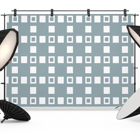 Photo Backdrop 5x7 ft Blue Blocks Squares Photography Backdrops Curtains Wall Covering Modern Geometric Plaid Photo Booth Drapes for Backdrop Photoshoot Wedding Party Birthday Background Screen