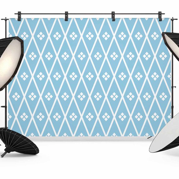 Photo Backdrop 5x7 ft Blue Diamond Photography Backdrops Curtains Picture Wall Covering Geometric Rhombus Photo Booth Drapes for Backdrop Photoshoot Wedding Party Birthday Background Screen