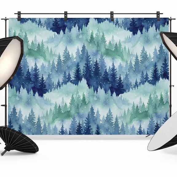 Photo Backdrop 5x7 ft Blue Forest Mountain Photography Backdrops Curtains Wall Covering Nature Sky Landscape Photo Booth Drapes for Backdrop Photoshoot Wedding Party Birthday Background Screen