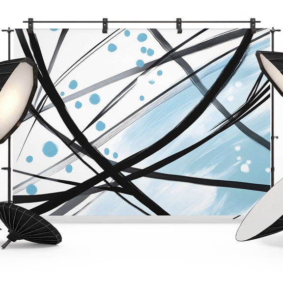 Photo Backdrop 5x7 ft Blue Graffiti Lines Photography Backdrops Curtains Wall Covering Abstract Dots Splashes Photo Booth Drapes for Backdrop Photoshoot Wedding Party Birthday Background Screen