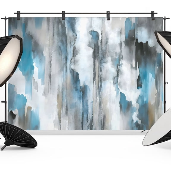 Photo Backdrop 5x7 ft Blue Grey Fluid Photography Backdrops Curtains Picture Wall Covering Abstract Gradient Color Photo Booth Drapes for Backdrop Photoshoot Wedding Party Birthday Background Screen