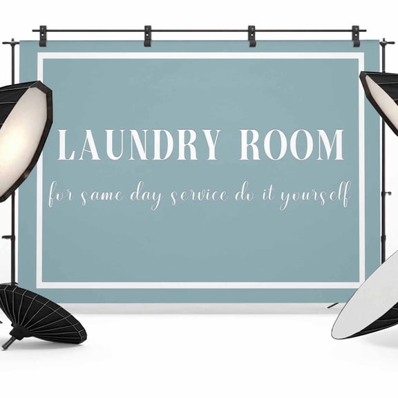 Photo Backdrop 5x7 ft Blue Laundry Room Photography Backdrops Curtains Picture Wall Covering Do It Yourself Photo Booth Drapes for Backdrop Photoshoot Wedding Party Birthday Background Screen