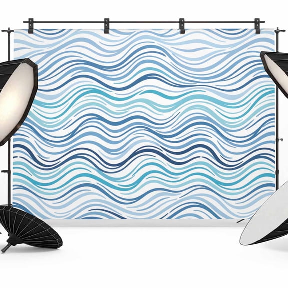 Photo Backdrop 5x7 ft Blue Ocean Waves Photography Backdrops Curtains Picture Wall Covering Abstract Twist Lines Photo Booth Drapes for Backdrop Photoshoot Wedding Party Birthday Background Screen