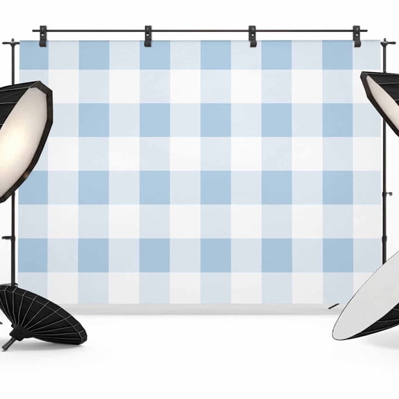 Photo Backdrop 5x7 ft Blue Plaid Photography Backdrops CurtainsSpring Buffalo Watercolor Check Stripe Photo Booth Drapes for Backdrop Photoshoot Wedding Party Birthday Background Screen