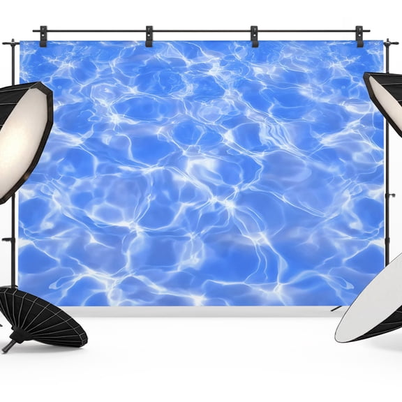 Photo Backdrop 5x7 ft Blue Ripples Photography Backdrops Curtains Wall Covering Coastal Waves Swimming Pool Photo Booth Drapes for Backdrop Photoshoot Wedding Party Birthday Background Screen