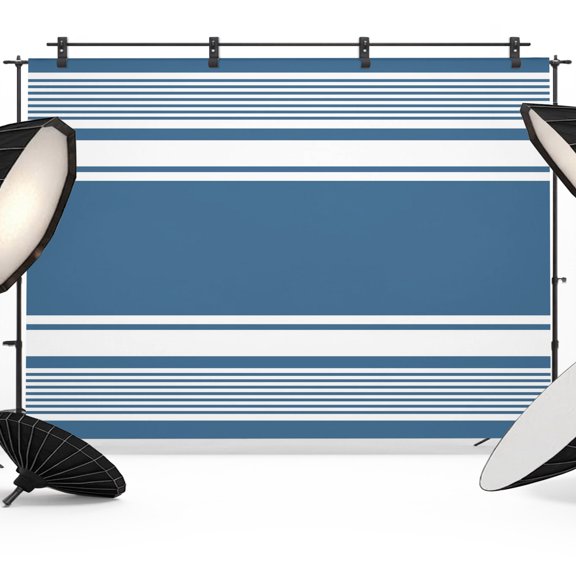 Photo Backdrop 5x7 ft Blue Stripes Photography Backdrops Curtains Picture Wall Covering Refreshing Stripes Lines Photo Booth Drapes for Backdrop Photoshoot Wedding Party Birthday Background Screen