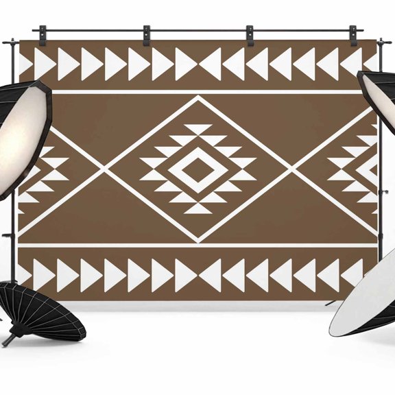 Photo Backdrop 5x7 ft Brown Bohemian Geometric Photography Backdrops Curtains Wall Covering Boho Tribal Arrows Photo Booth Drapes for Backdrop Photoshoot Wedding Party Birthday Background Screen