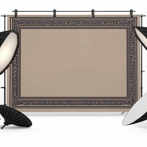 Photo Backdrop 5x7 ft Brown Key Design Photography Backdrops Curtains Wall Covering Geometric Back Print Pattern Photo Booth Drapes for Backdrop Photoshoot Wedding Party Birthday Background Screen