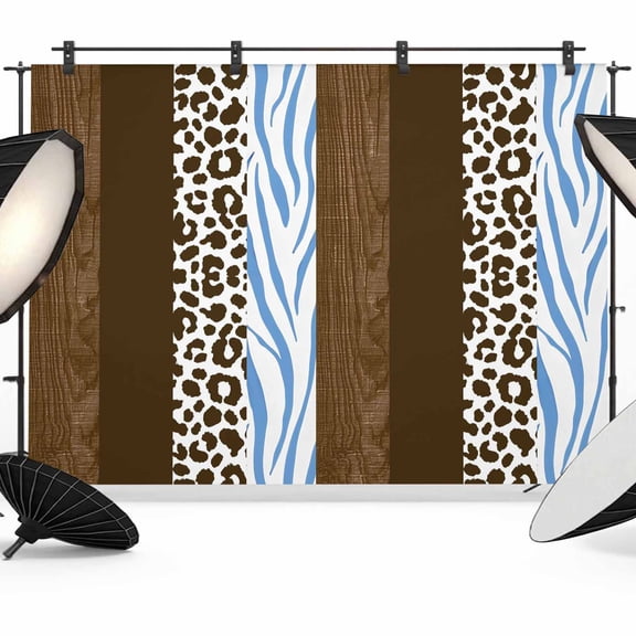 Photo Backdrop 5x7 ft Brown Leopard Zebra Stripes Photography Backdrops CurtainsAbstract Wood Collage Photo Booth Drapes for Backdrop Photoshoot Wedding Party Birthday Background Screen