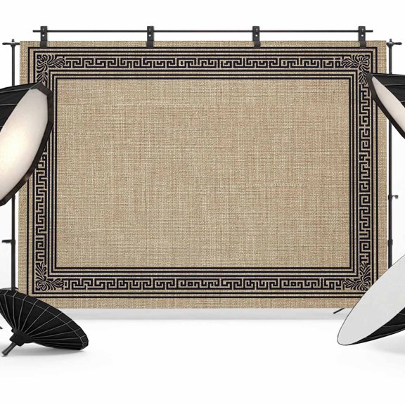 Photo Backdrop 5x7 ft Brown Linen Key Design Photography Backdrops CurtainsGeometric Back Print Pattern Photo Booth Drapes for Backdrop Photoshoot Wedding Party Birthday Background Screen