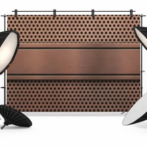 Photo Backdrop 5x7 ft Brown Metal Hole Photography Backdrops CurtainsCopper Industrial Steel Net Eye Photo Booth Drapes for Backdrop Photoshoot Wedding Party Birthday Background Screen