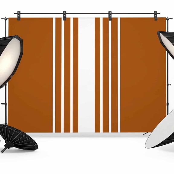 Photo Backdrop 5x7 ft Burnt Orange Vertical Stripes Photography Backdrops Curtains Wall Covering Classic Striped Photo Booth Drapes for Backdrop Photoshoot Wedding Party Birthday Background Screen