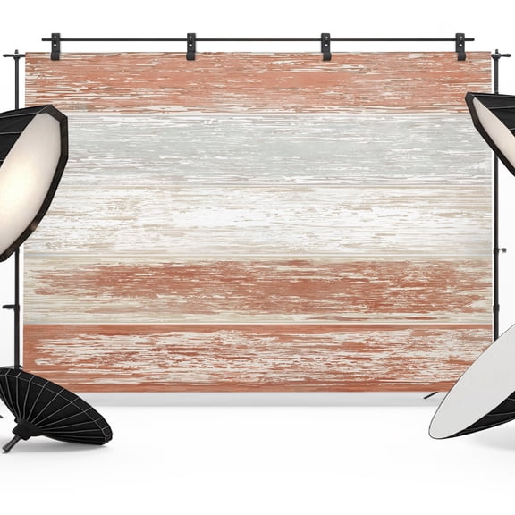 Photo Backdrop 5x7 ft Burnt Orange Wood Grain Photography Backdrops Picture Wall Covering Rustic Wooden Plank Photo Booth Drapes for Backdrop Photoshoot Wedding Party Birthday Background Screen