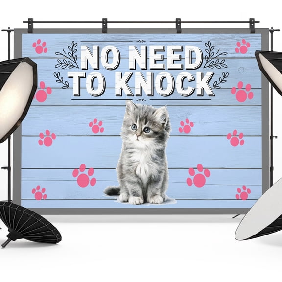 Photo Backdrop 5x7 ft Cat Pink Paw Print Photography Backdrops Curtains Picture Wall Covering No Need To Knock Photo Booth Drapes for Backdrop Photoshoot Wedding Party Birthday Background Screen