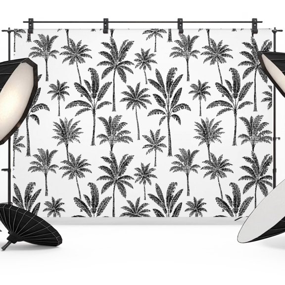 Photo Backdrop 5x7 ft Coastal Palm Tree Photography Backdrops Picture Wall Covering Summer Tropical Fan Palm Photo Booth Drapes for Backdrop Photoshoot Wedding Party Birthday Background Screen