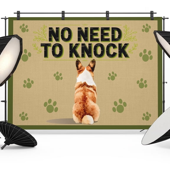 Photo Backdrop 5x7 ft Corgi Dog Paw Print Photography Backdrops Curtains Picture Wall Covering No Need To Knock Photo Booth Drapes for Backdrop Photoshoot Wedding Party Birthday Background Screen