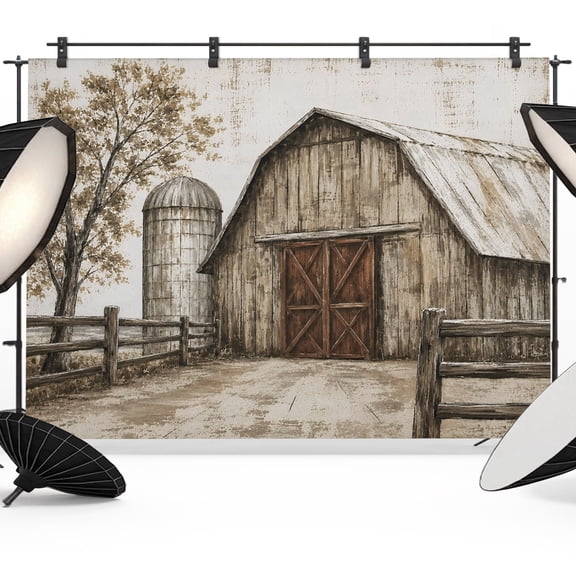 Photo Backdrop 5x7 ft Farmhouse Wood Barn Photography Backdrops Picture Wall Covering Rustic Vintage Country Fence Photo Booth Drapes for Backdrop Photoshoot Wedding Party Birthday Background Screen