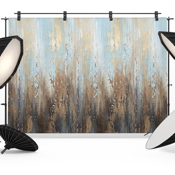 Photo Backdrop 5x7 ft Golden Teal Brushes Graffiti Photography Backdrops Curtains Wall Covering Minimalist Texture Photo Booth Drapes for Backdrop Photoshoot Wedding Party Birthday Background Screen