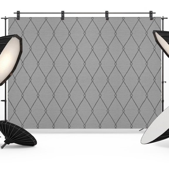 Photo Backdrop 5x7 ft Gray Rhombus Pattern Photography Backdrops Picture Wall Covering Geometric Quilted Lines Photo Booth Drapes for Backdrop Photoshoot Wedding Party Birthday Background Screen