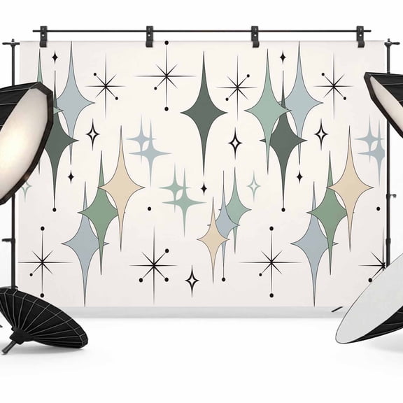 Photo Backdrop 5x7 ft Green Blue Diamond Photography Backdrops Curtains Wall Covering Modern Geometric Mid Century Photo Booth Drapes for Backdrop Photoshoot Wedding Party Birthday Background Screen