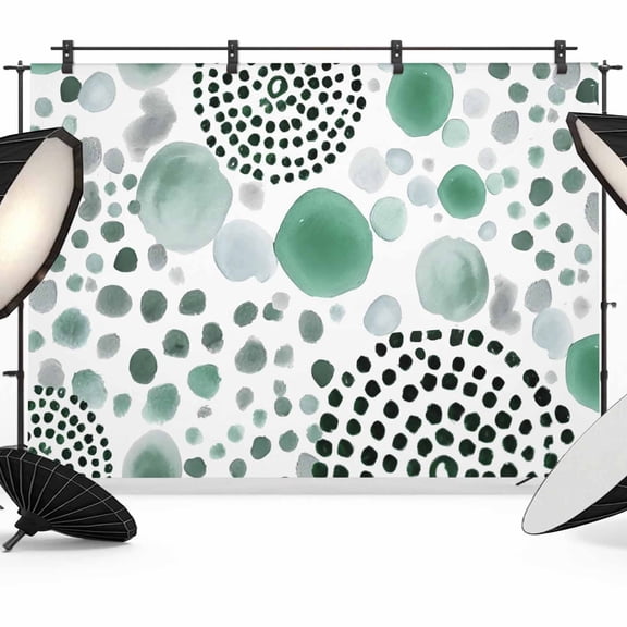 Photo Backdrop 5x7 ft Green Bubble Dots Photography Backdrops Curtains Wall Covering Modern Abstract Art Ink Photo Booth Drapes for Backdrop Photoshoot Wedding Party Birthday Background Screen