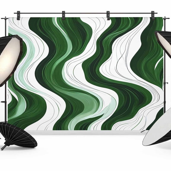 Photo Backdrop 5x7 ft Green Lines Photography Backdrops Curtains Picture Wall Covering Abstract Art Liquid Photo Booth Drapes for Backdrop Photoshoot Wedding Party Birthday Background Screen