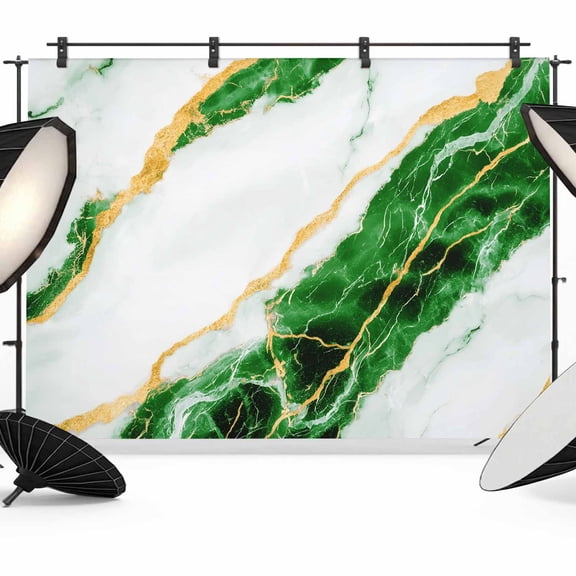 Photo Backdrop 5x7 ft Green Marble Photography Backdrops Curtains Picture Wall Covering Gold Abstract Art Photo Booth Drapes for Backdrop Photoshoot Wedding Party Birthday Background Screen