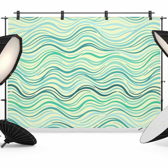 Photo Backdrop 5x7 ft Green Ocean Waves Photography Backdrops Curtains Picture Wall Covering Abstract Twist Lines Photo Booth Drapes for Backdrop Photoshoot Wedding Party Birthday Background Screen