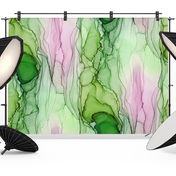 Photo Backdrop 5x7 ft Green Pink Marble Veins Photography Backdrops CurtainsModern Art Water Ripples Photo Booth Drapes for Backdrop Photoshoot Wedding Party Birthday Background Screen