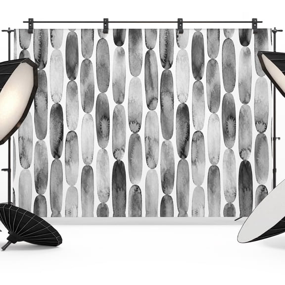 Photo Backdrop 5x7 ft Grey Geometric Graphic Photography Backdrops Picture Wall Covering Dotted Vertical Chains Photo Booth Drapes for Backdrop Photoshoot Wedding Party Birthday Background Screen