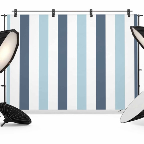 Photo Backdrop 5x7 ft Haze Blue Teal Stripes Photography Backdrops Curtains Picture Wall Covering Contrast Striped Photo Booth Drapes for Backdrop Photoshoot Wedding Party Birthday Background Screen