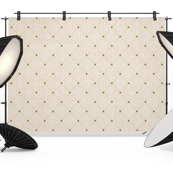 Photo Backdrop 5x7 ft Ivory Diamond Pattern Photography Backdrops Curtains Wall Covering Geometric Plaid Lines Photo Booth Drapes for Backdrop Photoshoot Wedding Party Birthday Background Screen